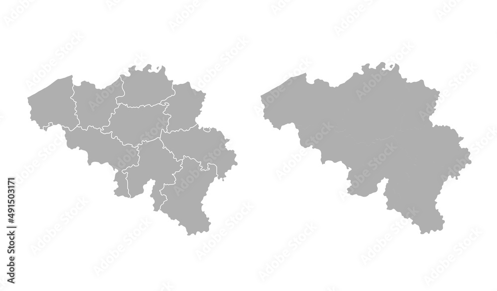 Belgium map in gray on a white background