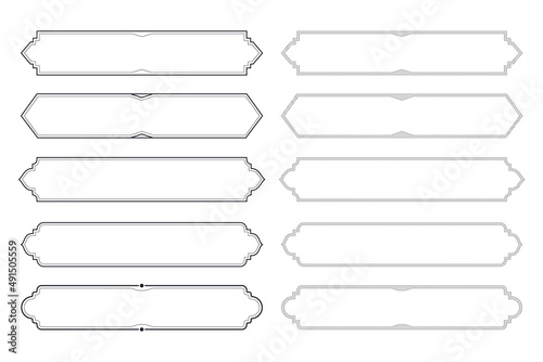Set of Nameplate Premium. Lines Isolated Design Element. Vector illustration