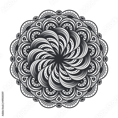 Abstract mandala art isolat...