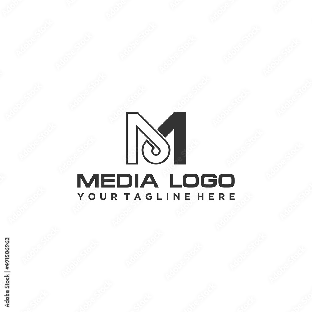 Fototapeta premium M Initial Logo Sign Design