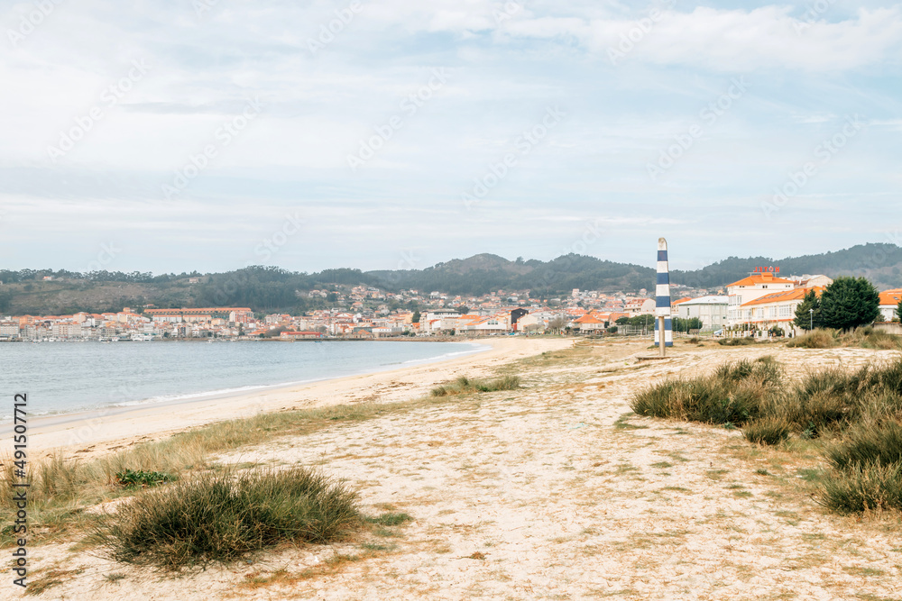 landscape of rodeira beach in cangas del morrazo, pontevedra, galicia, spain