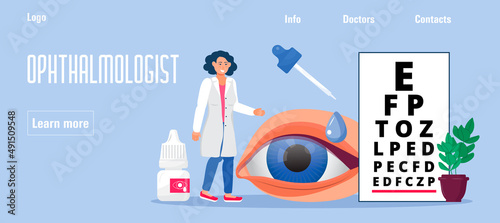 Ophthalmologist concept vector. Check your eyesight illustration for medicine, medical web, blog