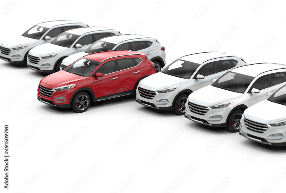 Concept idea of leadership generic and unbranded cars