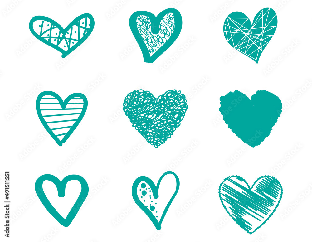 Heart contour vector. Turquoise hand drawn love icon isolated. Paint brush stroke heart icon. Hand drawn vector for love logo, heart symbol, doodle icon and Valentine's day. Painted grunge vector Heart contour vector. Turquoise hand drawn love icon isolated. Paint brush stroke heart icon. Hand drawn vector for love logo, heart symbol, doodle icon and Valentine's day. Painted grunge vector