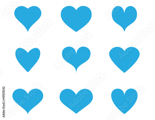 Heart contour vector. Blue hand drawn love icon isolated. Paint brush stroke heart icon. Hand drawn vector for love logo  heart symbol  doodle icon and Valentine s day. Painted grunge vector shape