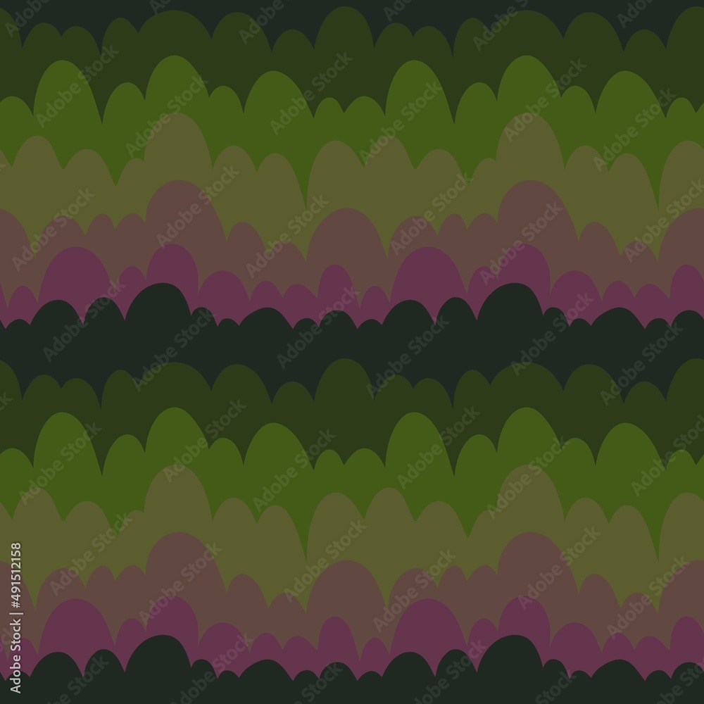 Obraz premium Seamless waves pattern with cartoon clouds for wallpaper and fabrics and packaging and linens and kids