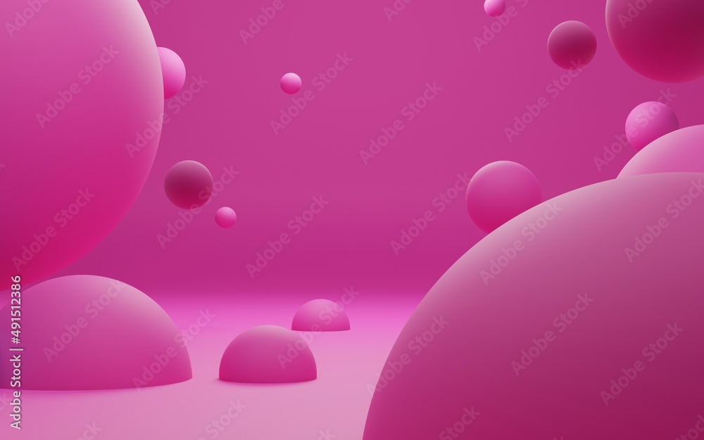 3d rendering illustration of background abstract glass bubble ball, art display wallpaper