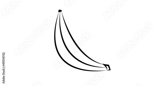 illustration. banana on a white background. black and white illustration. cute banana illustration in stylish color
