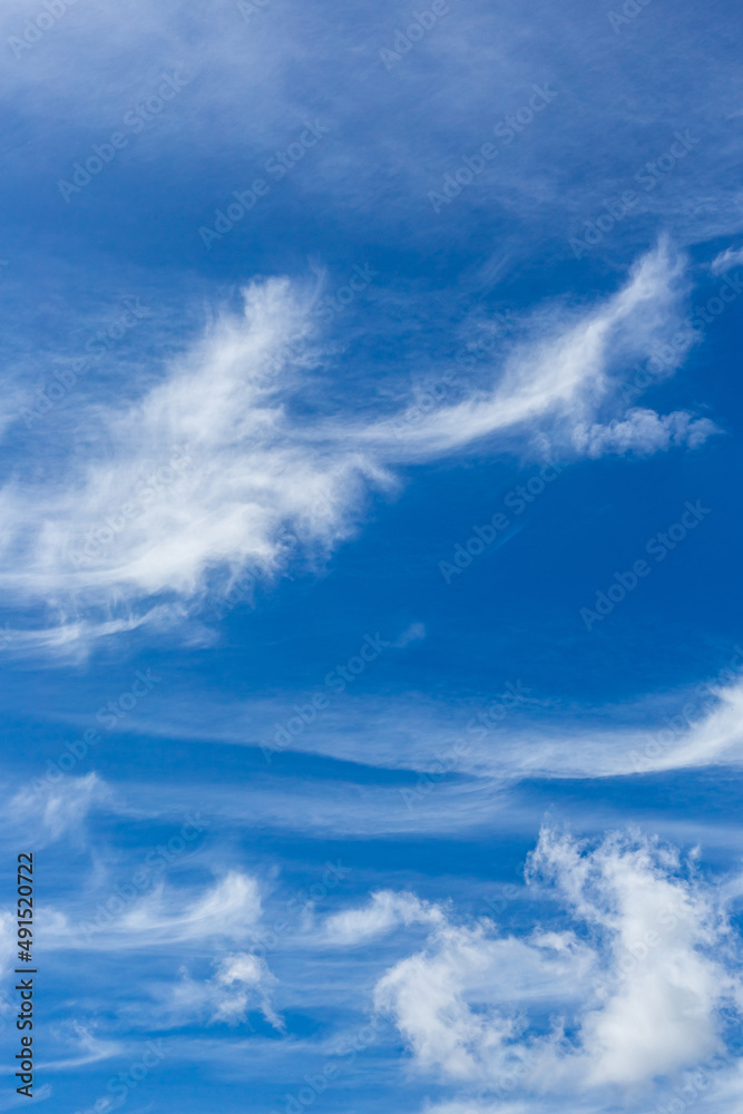 Cirrus and Stratus clouds in dramatic blue sky over Cape Town Cirrus and Stratus clouds in dramatic blue sky over Cape Town