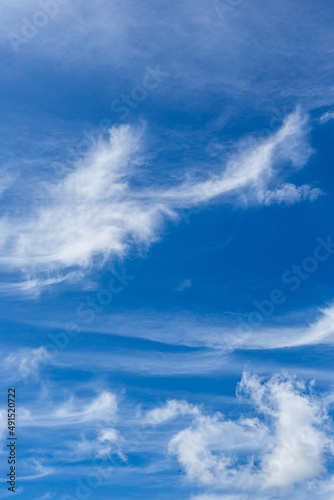 Cirrus and Stratus clouds in dramatic blue sky over Cape Town