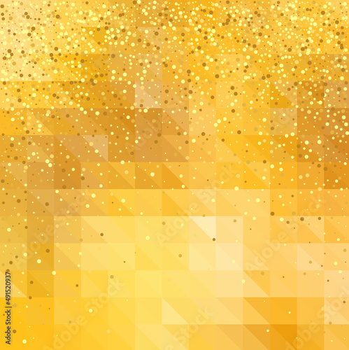 Gold crystal abstract pattern. Honey background. Sparkles, lights.