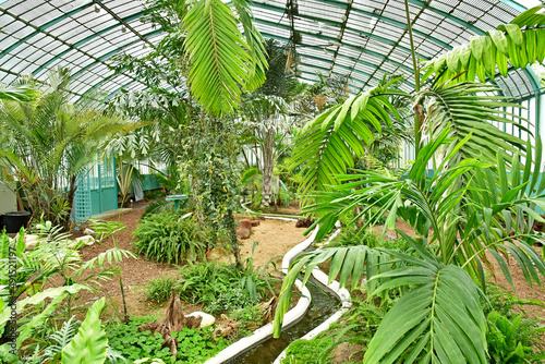 Paris  France - july 8 2021   the Auteuil greehouses garden in the 16th arrondissement