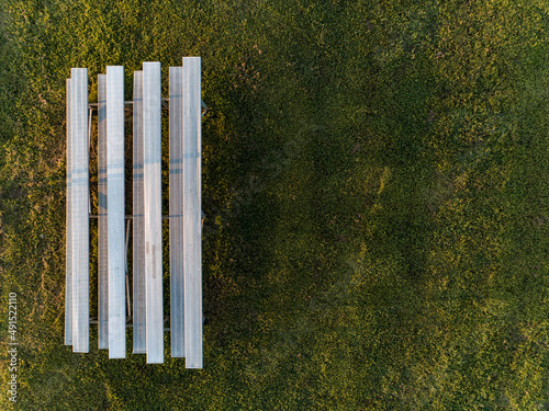 Bleachers on a soccer field