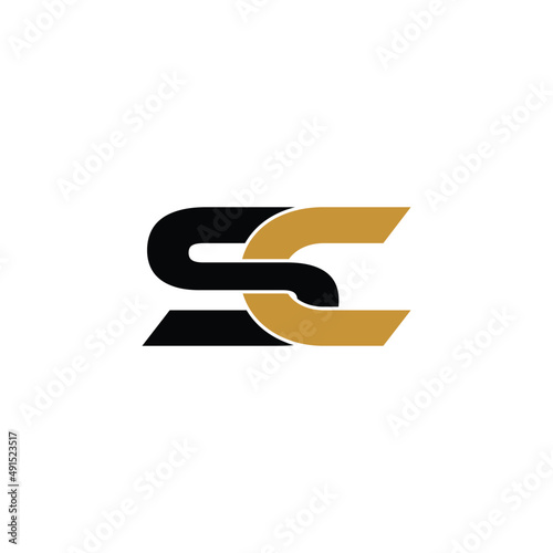 Letter SC simple logo design vector
