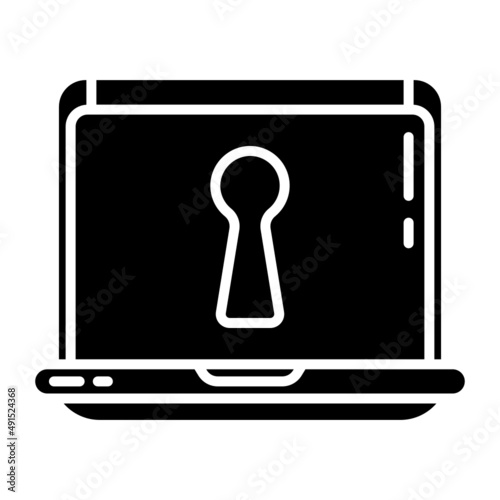laptop and key hole