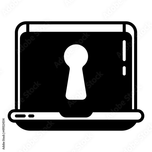 laptop and key hole