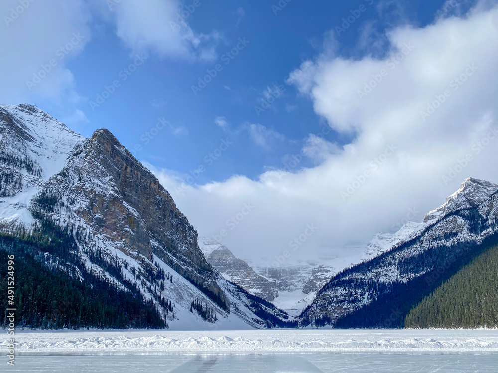 snow covered mountains