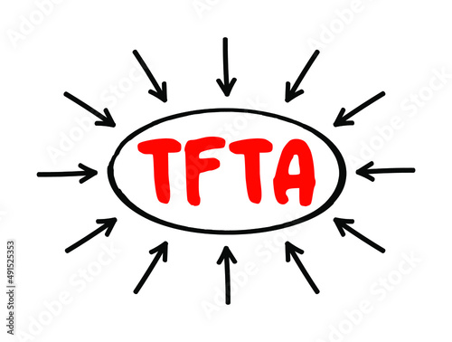 TFTA Tripartite Free Trade Area - proposed African free trade agreement, acronym text with arrows photo