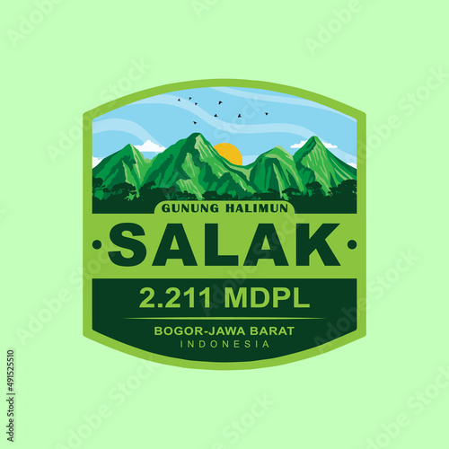 Mountain Logo. The mountain originating from Indonesia (West Java) is named Mount Salak. with a height of 2,221 meters.