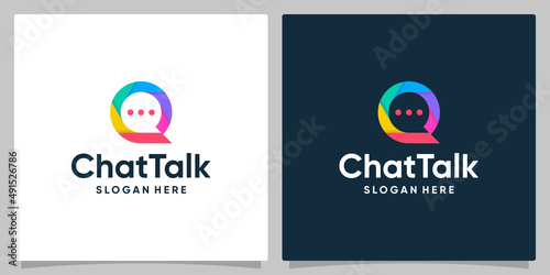 Chat bubble design template with colorful graphic design vector illustration. Symbol, icons, modern, and creative