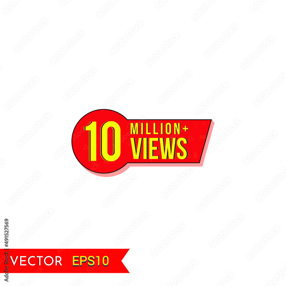 10M views celebration background design. 10 Million views. Creative celebration views typography design badges.abstract promotion graphic elements vector illustration. 10M views celebration background design. 10 Million views. Creative celebration views typography design badges.abstract promotion graphic elements vector illustration.