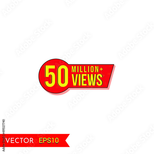 50M views celebration background design. 50 Million views.  Creative celebration views typography design badges.abstract promotion graphic elements vector illustration.