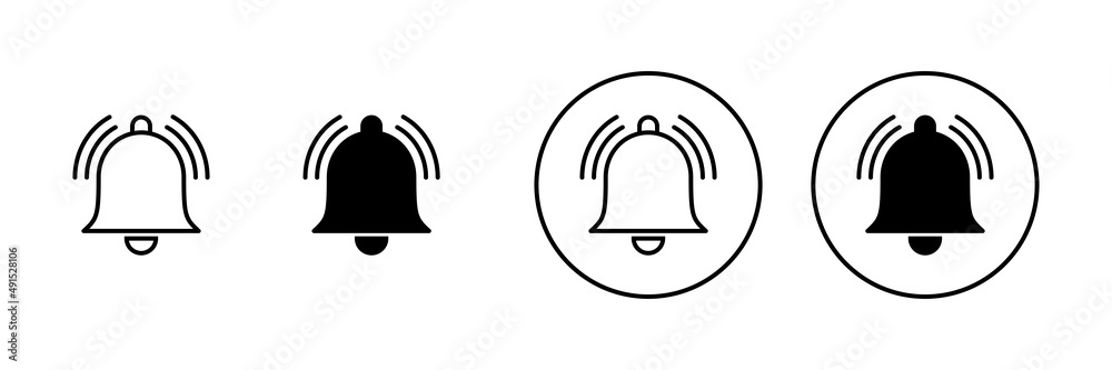 Bell Icons set. Notification sign and symbol for web site design Bell Icons set. Notification sign and symbol for web site design