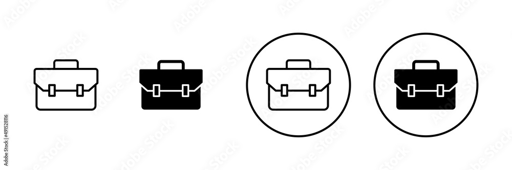 Briefcase icons set. suitcase sign and symbol. luggage symbol.