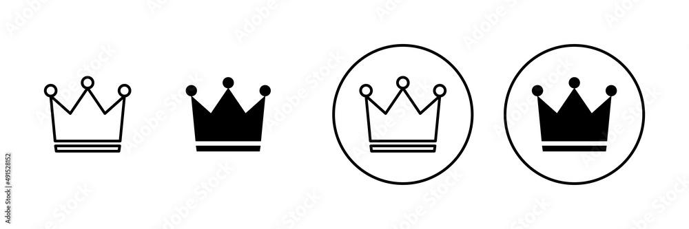 Crown icons set. crown sign and symbol Crown icons set. crown sign and symbol