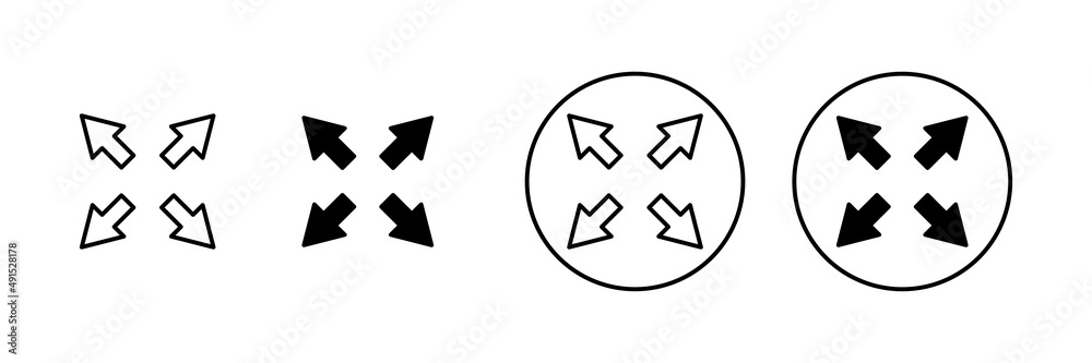 Fullscreen Icon set. Expand to full screen sign and symbol. Arrows symbol Fullscreen Icon set. Expand to full screen sign and symbol. Arrows symbol