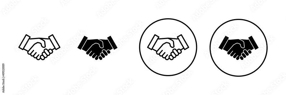 Handshake icons set. business handshake sign and symbol. contact agreement Handshake icons set. business handshake sign and symbol. contact agreement