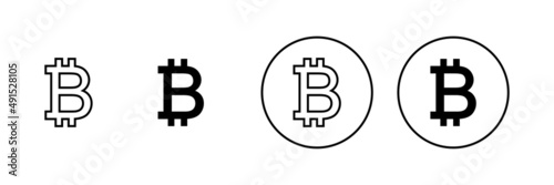 Bitcoin icons set. bitcoin sign and symbol. payment symbol. cryptocurrency logo