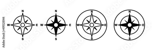 Compass icons set. arrow compass icon sign and symbol