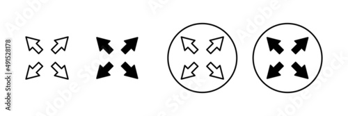 Free Download Fullscreen Icon set. Expand to full screen sign and symbol. Arrows symbol - GFXLoad
