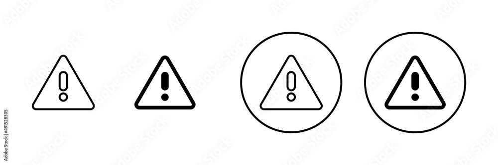 Exclamation danger icons set. attention sign and symbol. Hazard warning attention sign Exclamation danger icons set. attention sign and symbol. Hazard warning attention sign
