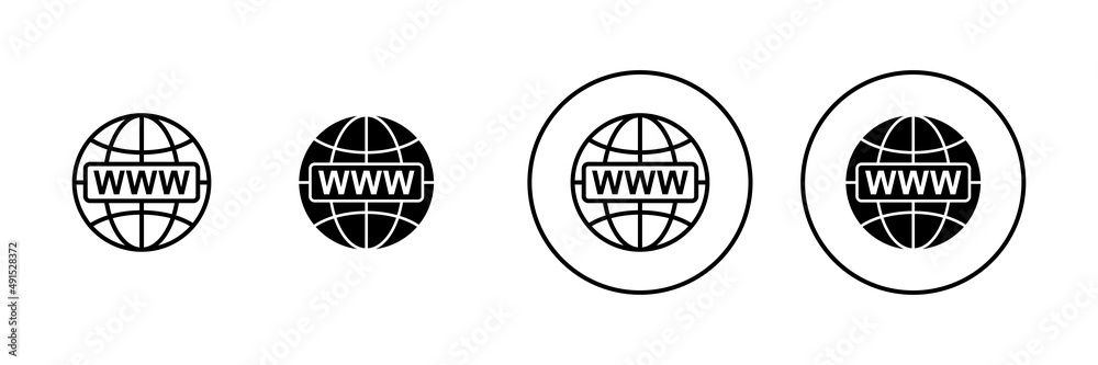 Web icons set. go to web sign and symbol. web click icon. Global search icon