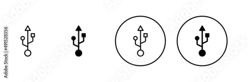 Usb icons set. Flash disk sign and symbol. flash drive sign.