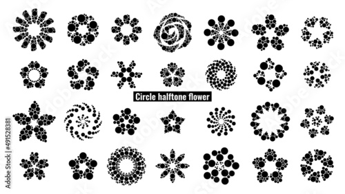 Circle halftone flower