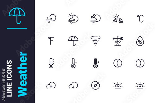 Weather change and forecast icons set