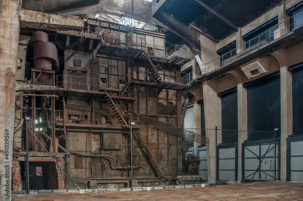 Old abandoned Victorian power plant in the center of Poland 