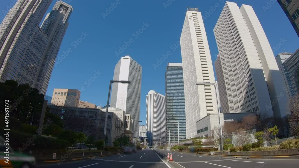 快晴の新宿高層ビル群の景色 快晴の新宿高層ビル群の景色