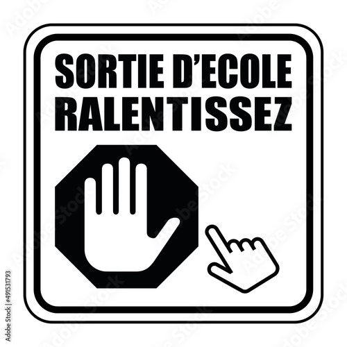 Logo sortie d'école ralentissez.