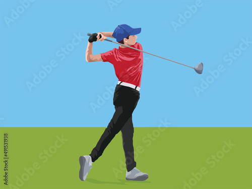 Golf Players on illustration graphic vector