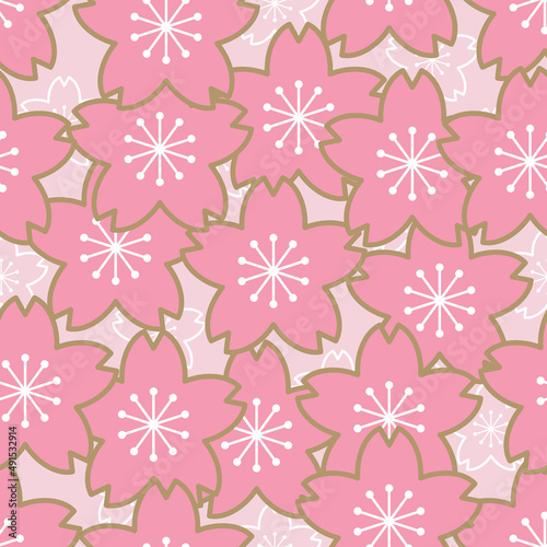 Wallpaper Mural 背景パターン素材　桜のシンボル（2_1） Torontodigital.ca