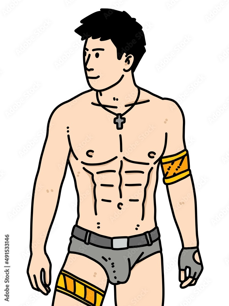 Fototapeta premium cute man cartoon on white background