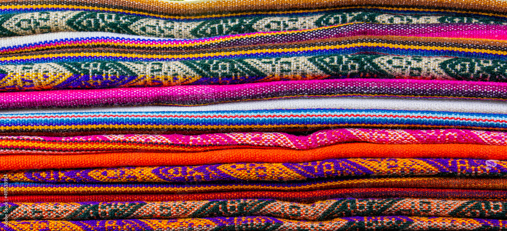 Lliclla - traditional woven blanket worn by women in the Peruvian Andes.
Lliclla - traditional woven blanket worn by women in the Peruvian Andes.