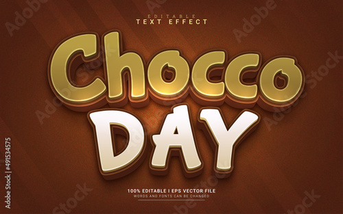 chocco day cartoon 3d style text effect photo