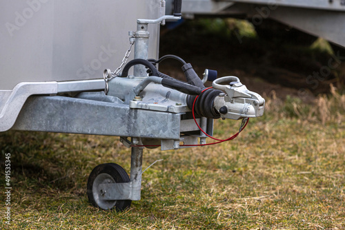 Close-up of a tow-bar of a horse trailer
