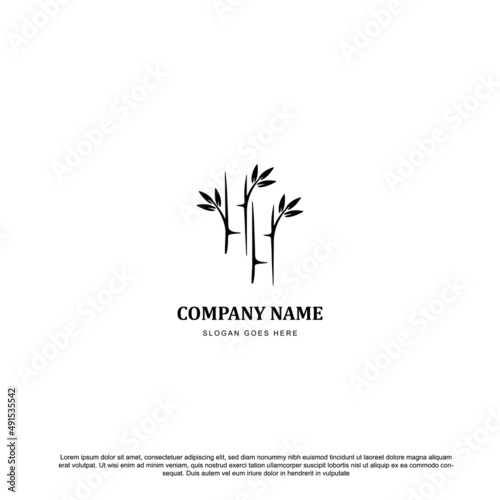 Outline Bamboo Logo Template vector icon illustration
