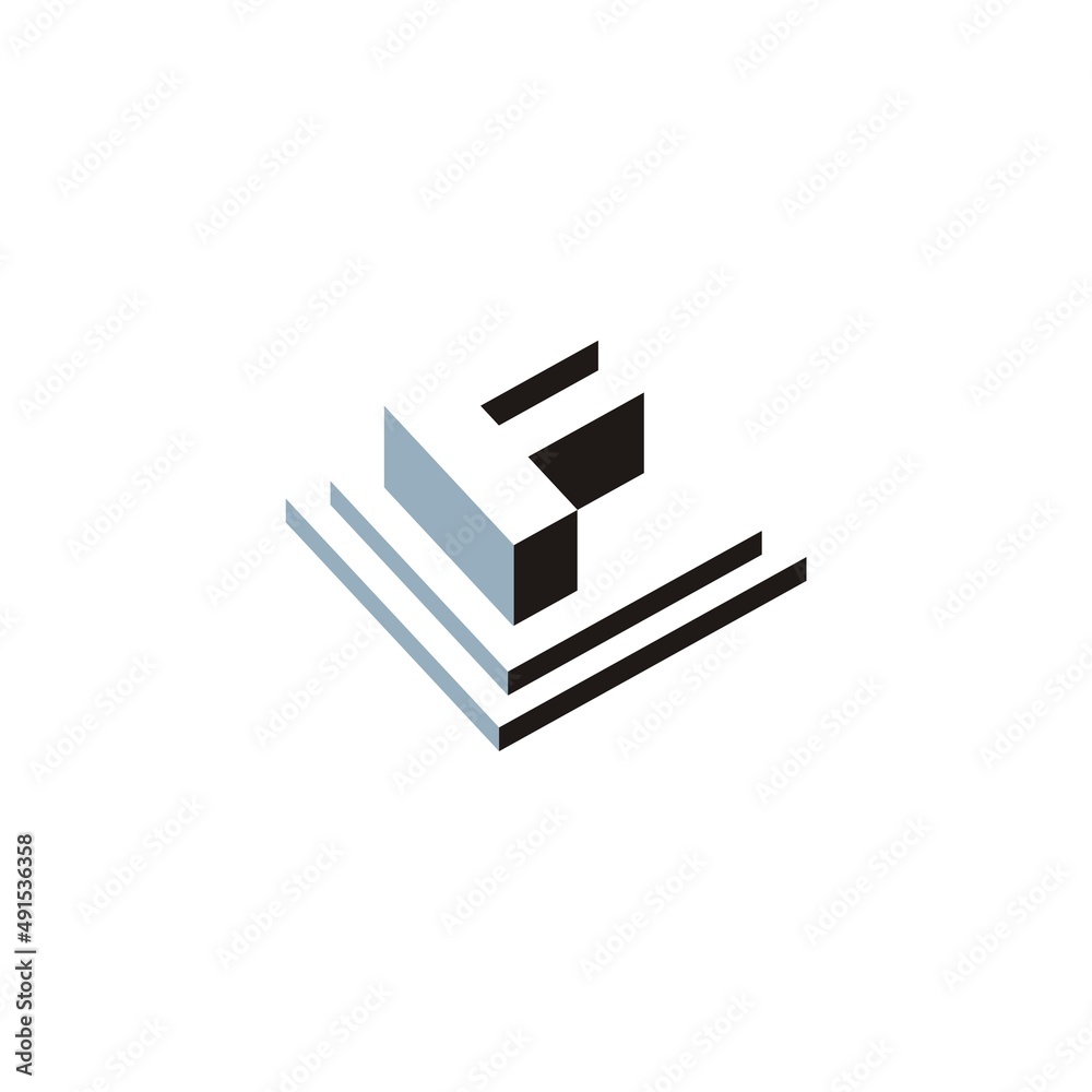 vector illustration of simple letter F 3d style for building logo vector illustration of simple letter F 3d style for building logo